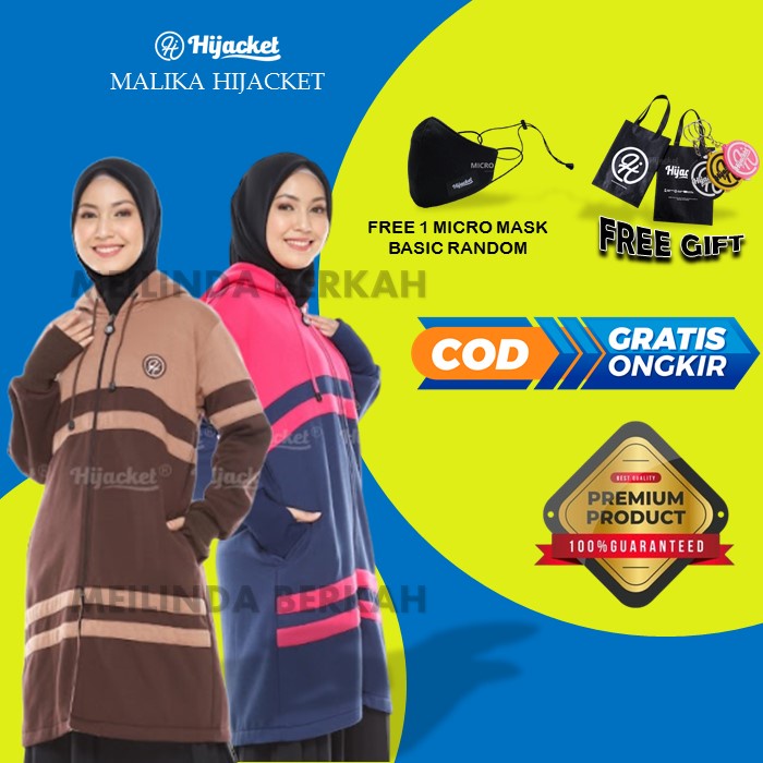 HIJACKET MALIKA - HIJAKET ORIGINAL JAKET HIJABERS HOODIE WANITA / JAKET WANITA MUSLIMAH / JAKET PANJ