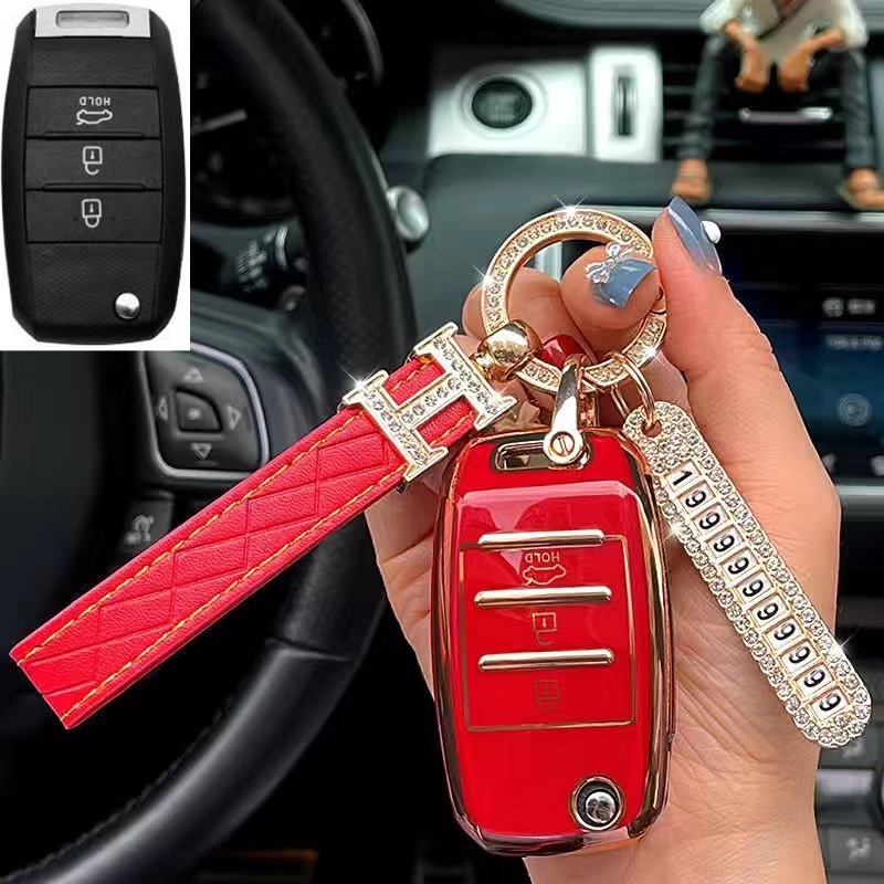 Cover Kunci Bahan TPU Untuk Kia Rio 3 K2 Ceed Cerato K3 Sportage 4 Picanto K5 Optima Sorento Forte Stinger 2017 2018