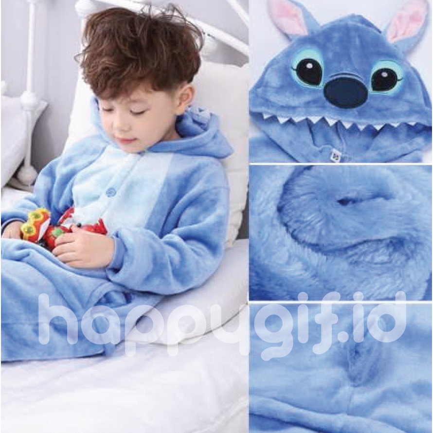 PIYAMA ONESIE KOSTUM KIGURUMI BAJU KID ANAK DISNEY MICKEY STITCH WINNIE DLL