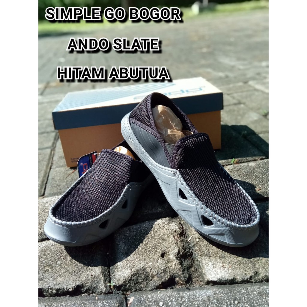 Sepatu pria slip-on ando slate ori size 39-43