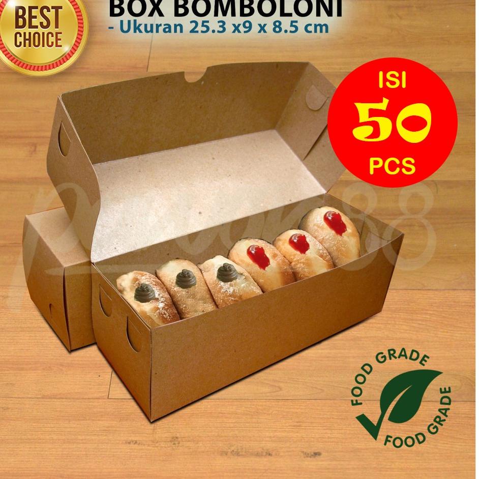 

Model baru - Kotak Dus Box Donat Bombolini Bomboloni - 50 Pcs ,.