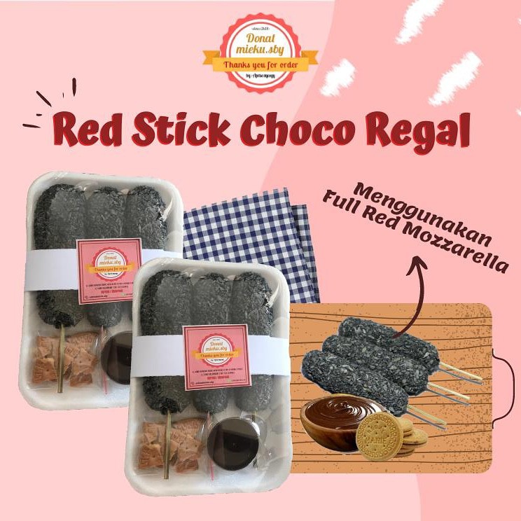 

STICK MOZZARELLA/SNACK MOZZARELLA/RED STICK CHOCO REGAL MOZZARELLA BY DONATMIEKU.SBY