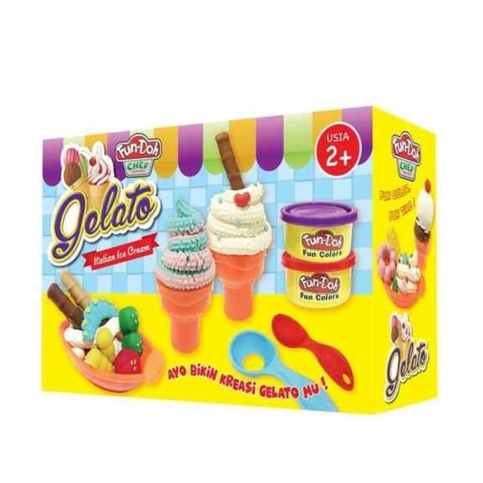 Fun Doh Gelato Ice Cream Lilin Fundoh Es Krim Mainan Anak PlayDoh Play Doh