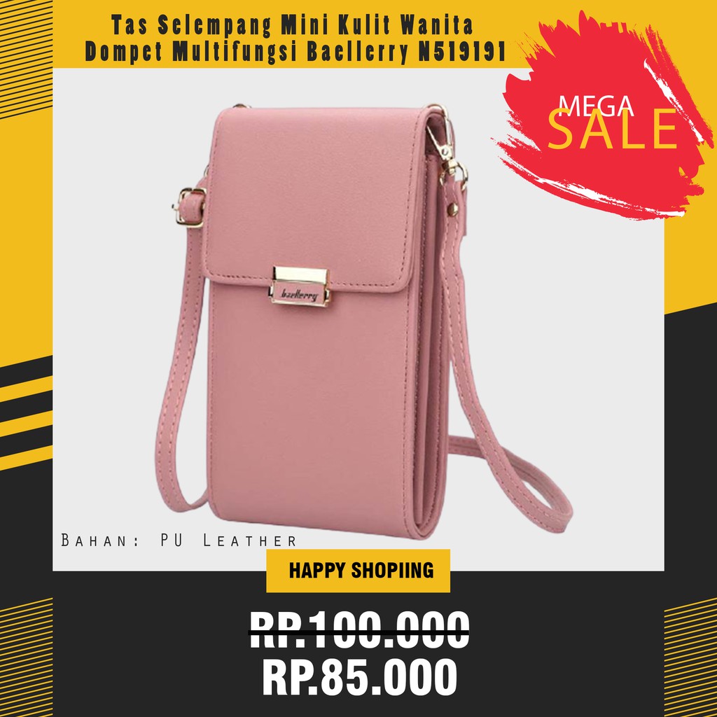 PROMO TERBARU 2020Tas Selempang Mini Kulit Wanita Dompet Multifungsi Baellerry MR12|-TERKINI