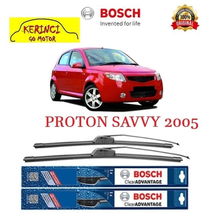 WIPER BOSCH CLEAR ADVANTAGE PROTON SAVVY 2005 22&quot; &amp; 16&quot; SEPASANG WIPER