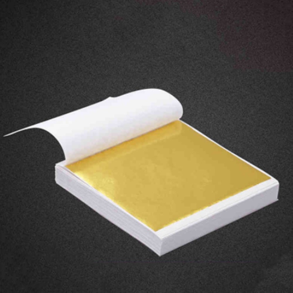 100Pcs 24K Gold Leaf/Kertas Gilding Foil untuk Dekorasi/Art/Craft