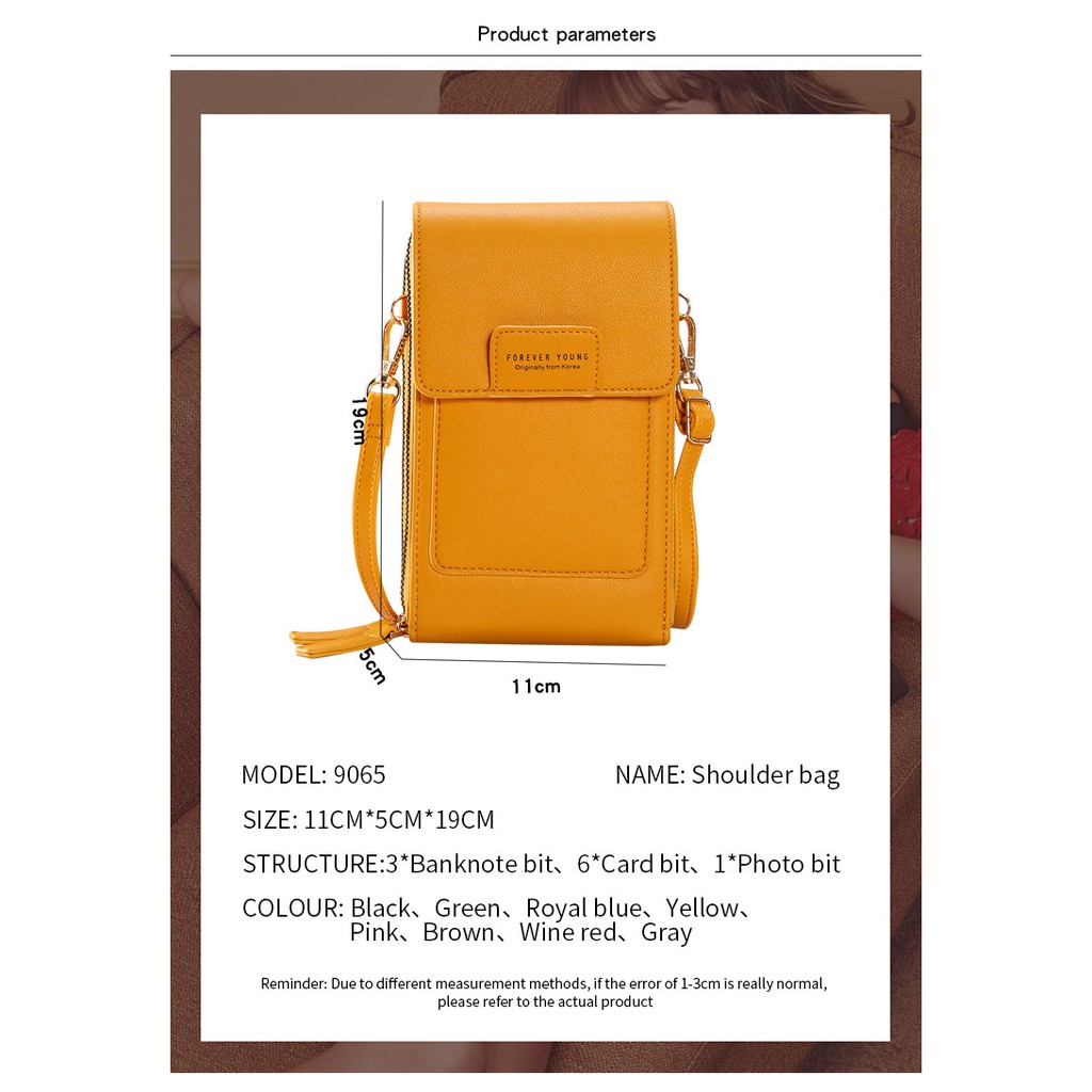 Tas HP Wanita Touch Screen Dompet HP Multifungsi Import Tas Selempang Wanita Kulit 71.ID