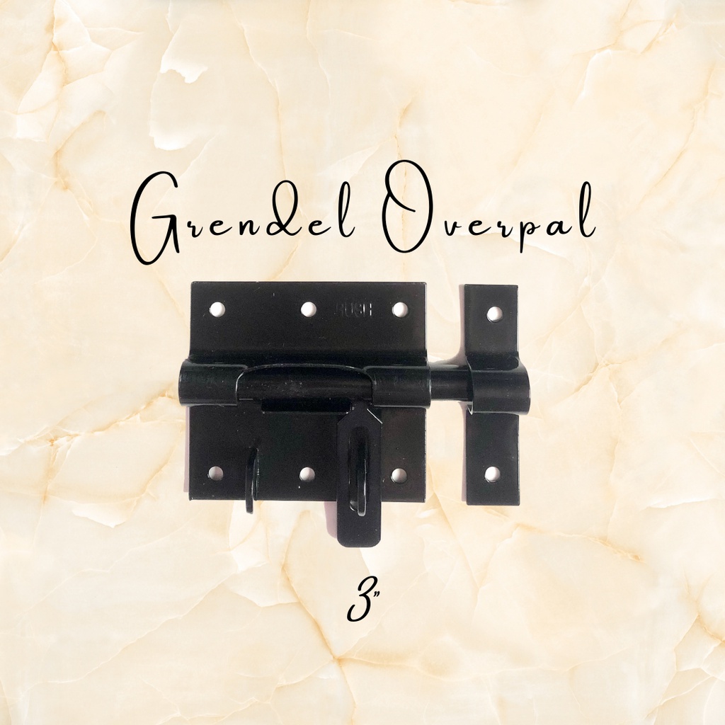 Grendel Overpal (GTK) EURO TYPE Kunci Gudang Gembok Hitam 3" RUSH