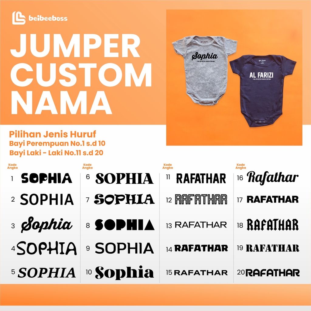 SABLON KAOS BAJU JUMPER CUSTOM NAMA HADIAH KADO LAHIRAN BAYI