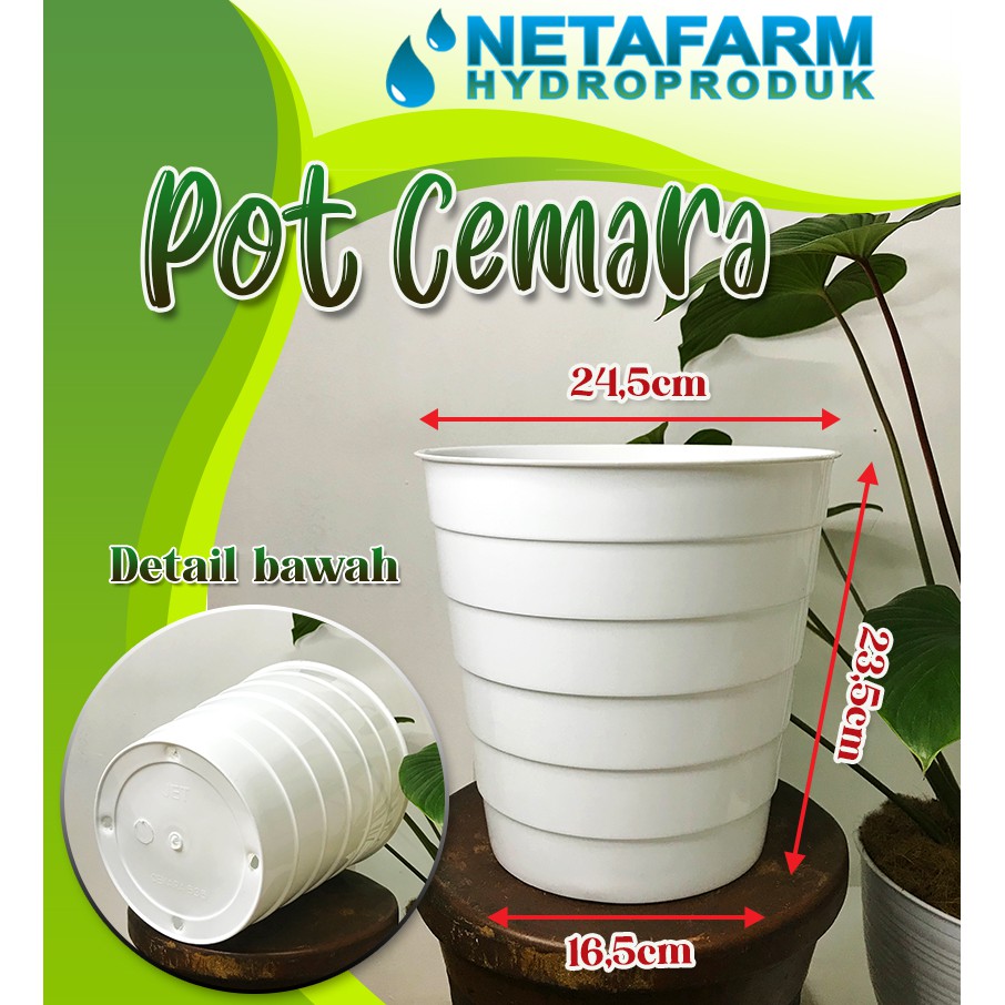 Pot Bunga Plastik Cemara Putih no 535