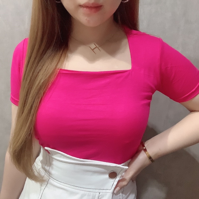 Premium SquareNeck Top | Front Double Layer | Blouse Polos Atasan Wanita | Maimon Grosir