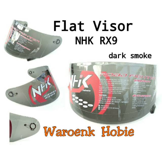 Flat Visor / kaca helm datar NHK RX9, aksesoris helm full face & half face