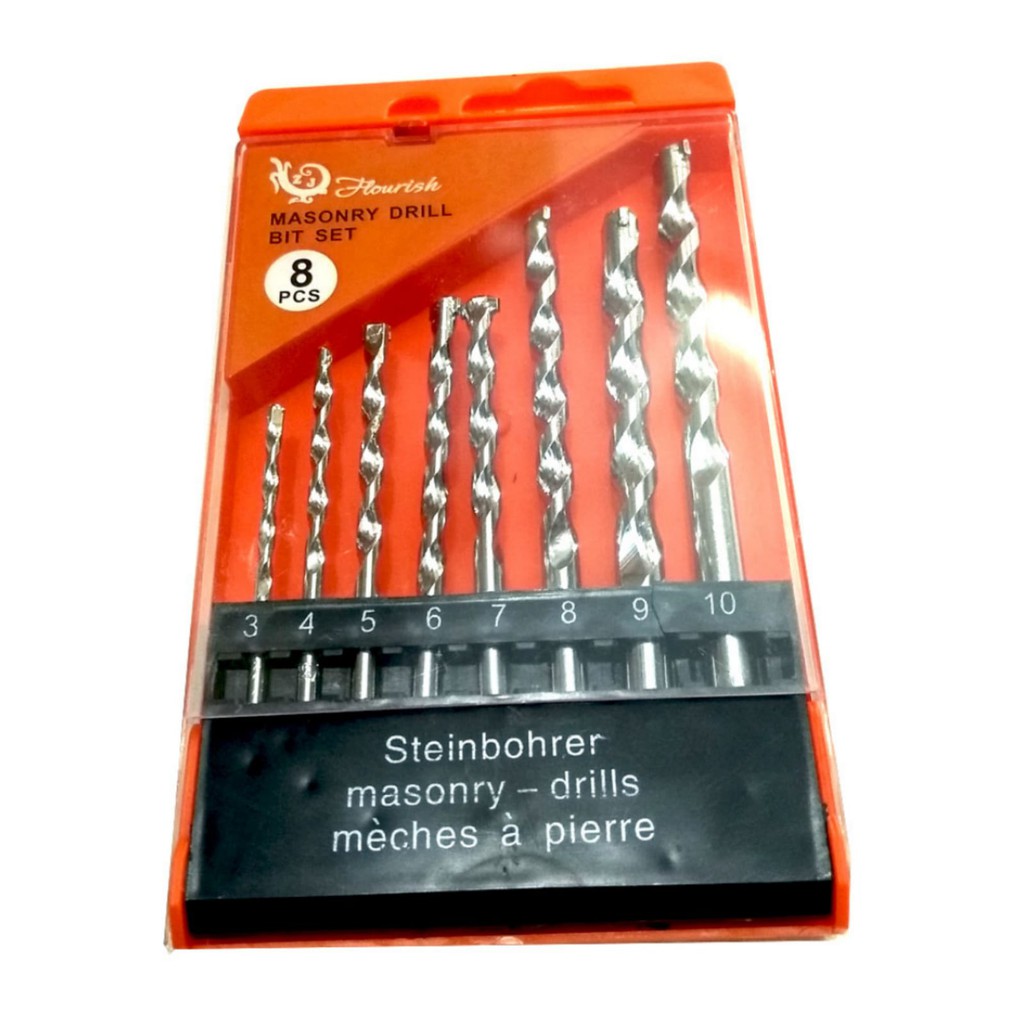 Mata Bor Beton Set 8 Pcs 3mm - 10mm Mata Bor Impact Mata Bor Tembok Masonry Drill