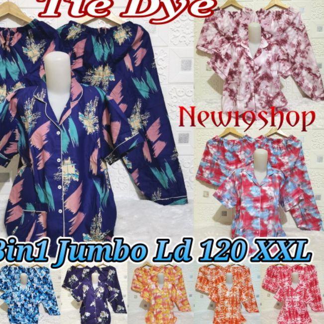 ♝ PIYAMA CP JUMBO 3IN1 SIZE XXL/KARAKTER 3IN1 JUMBO/BAJU TIDUR DEWASA/TIE DYE ♩