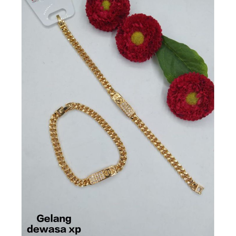 Gelang dewasa Chanel lapis emas 24k perhiasan wanita xuping