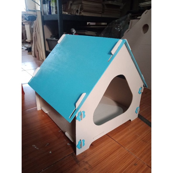 Kandang rumah Kucing Kayu Unik Bongkar pasang 3D Puzzle 40 cm - rumah
kucing papan plywood
