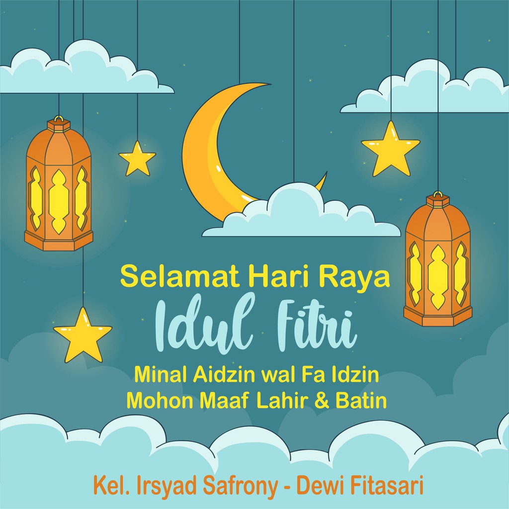 Contoh Kartu Ucapan Hari Raya Idul Fitri Kartun Berbagai Contoh