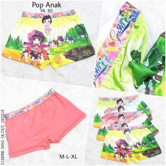 3 Pcs Celana Pendek Gagami - Celana Dalam Short Anak Perempuan - Random Motif / Warna