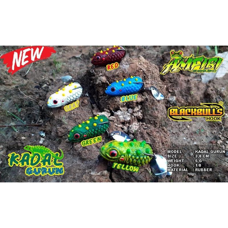Umpan softfrog / kodok karet Amfibi lure kadal gurun double blade
