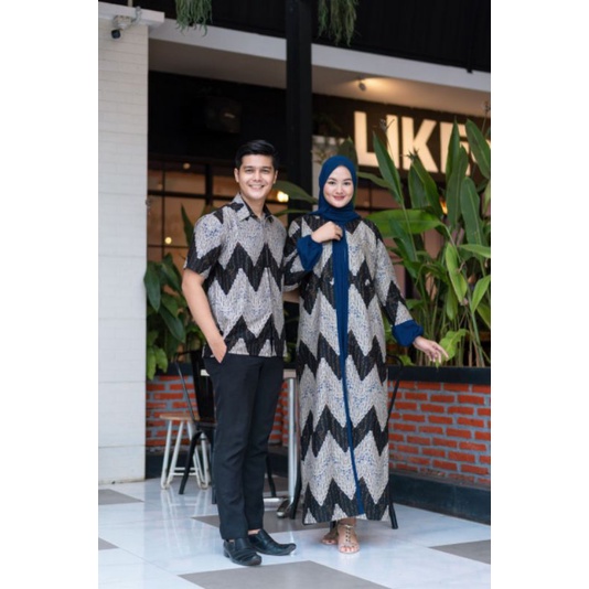 TERBARU BISA PISAH Batik Couple Keluarga Sania ruffle ori ndoro jowi TERMURAH Motif Zigzag