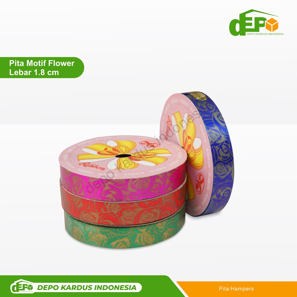 

Pita Motif Flower ( 1,8 cm ) per roll pita/pitakado/pitamotif/hampers