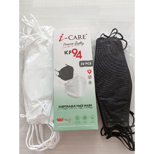 masker kf94 i-care evo 4ply korea isi 20pc DEWASA edisi hitam 5ply tebal emboss icare spesial. ready stok (KF 94 20PC 4ply bagus)