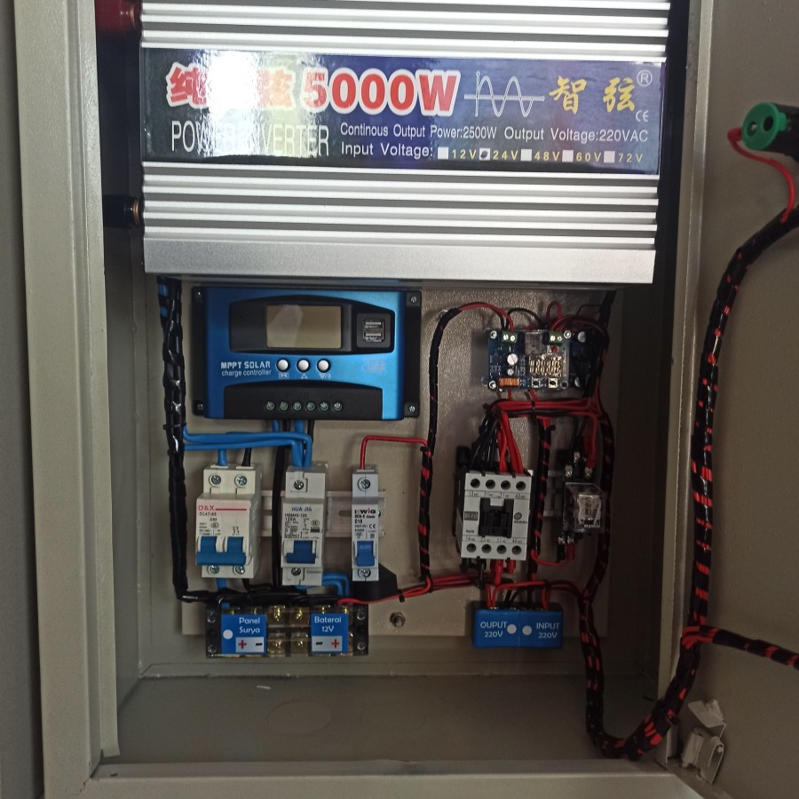 box panel inverter 5000W psw otomatis Ats LVD solar panel surya