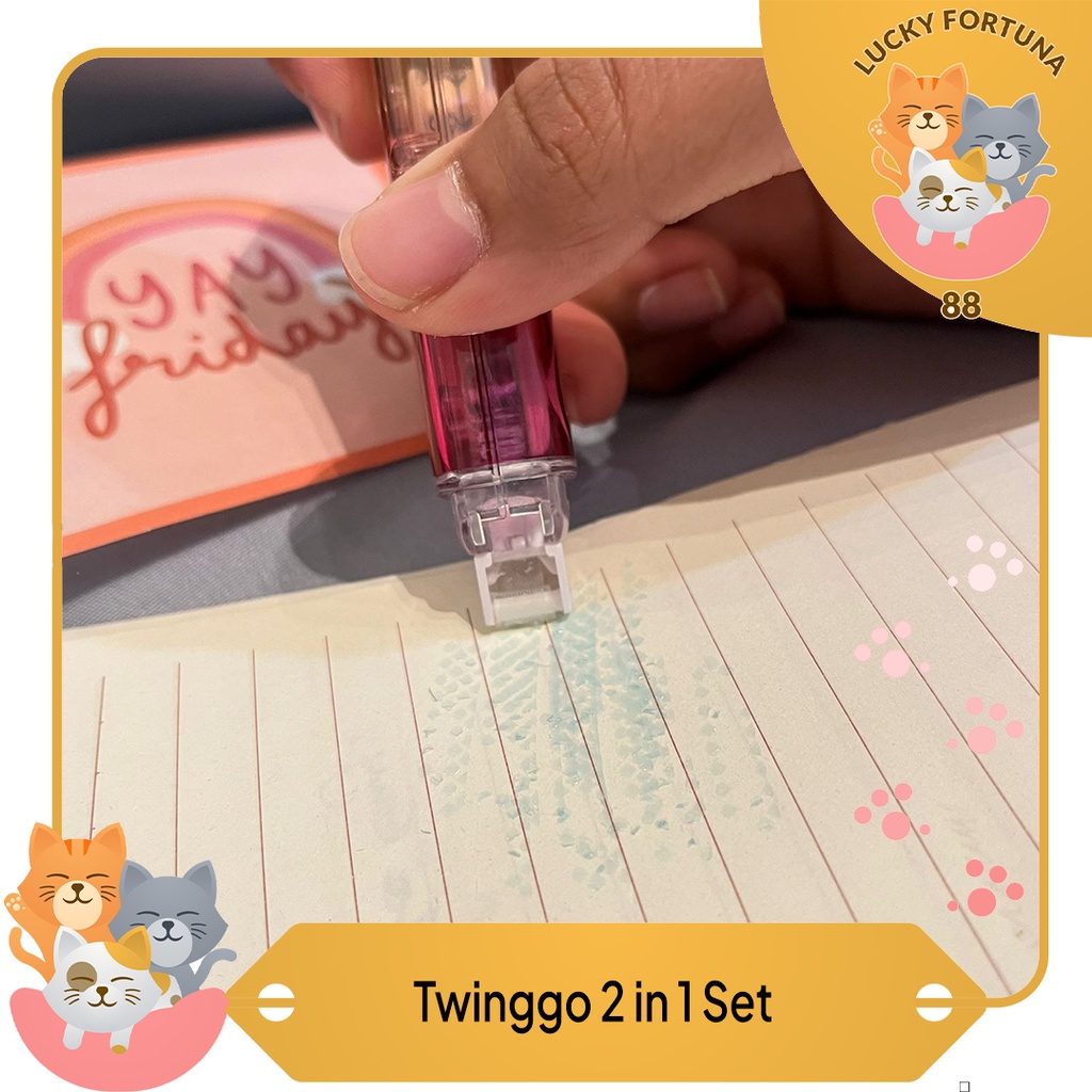 

[LuckyFortuna88] Correction Tape Twinggo 2 In 1 Correction Tape And Glue Tape Tipe X Twinggo 2 in 1 And Glue tape alat tulis kantor alat tulis sekolah lucu murah