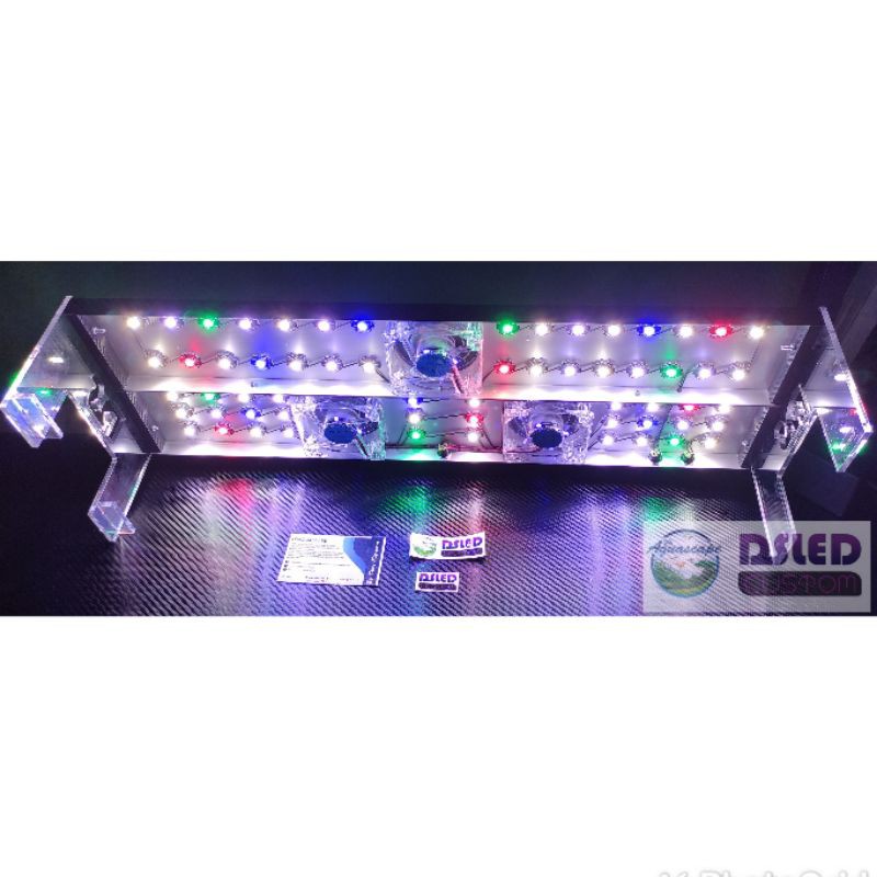 Lampu led hpl aquascape 60watt 3 kipas pendingin air, ukuran 60-100cm.