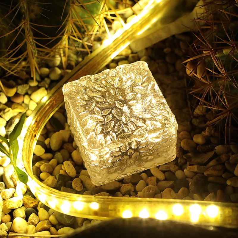 [Solar Brick Buried Square Ice Lights] [Outdoor Waterproof Paver Landscape Decorative Lamps] [Ice Cube Light for Garden, Pathway, Patio, Walkway, Courtyard]