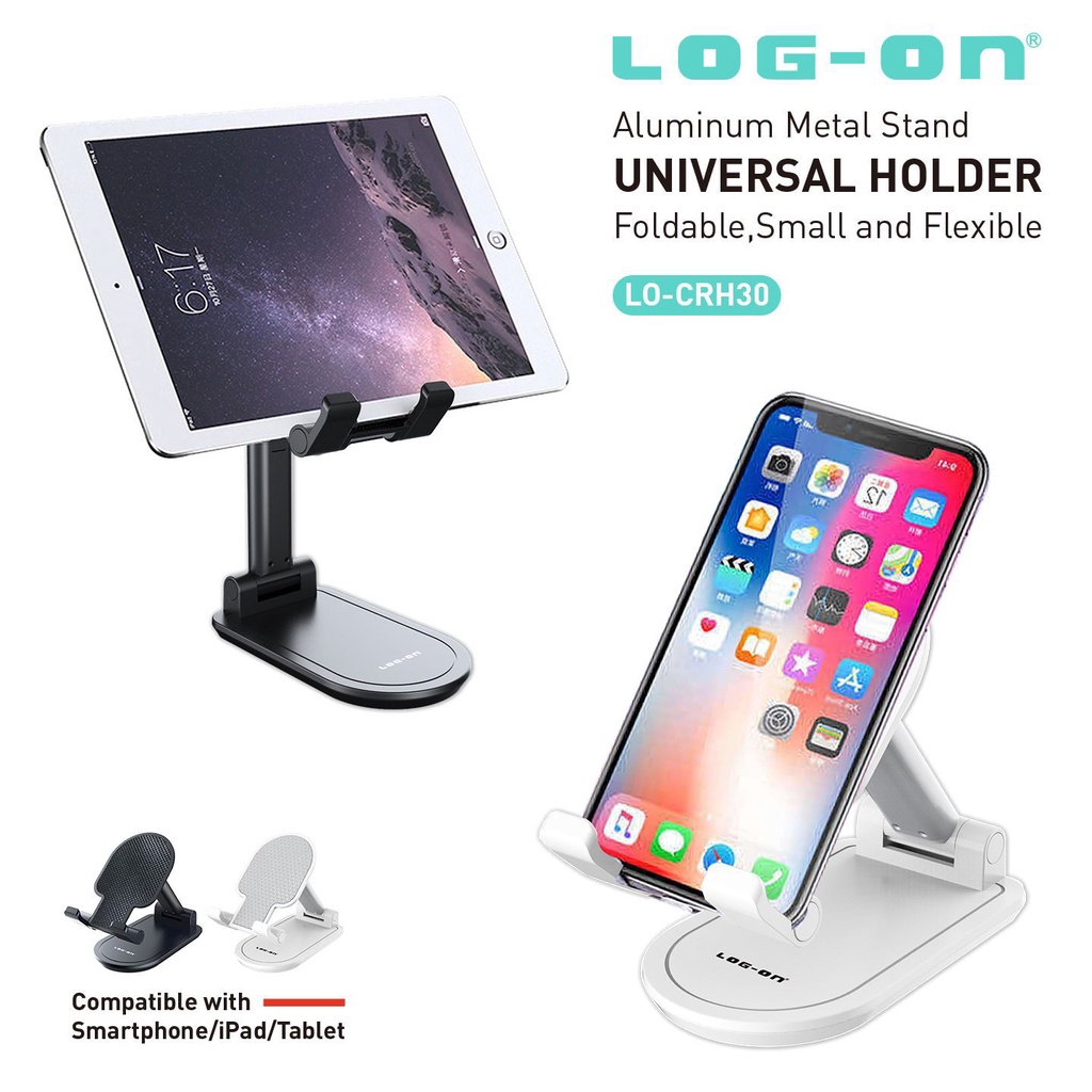 HOLDER HP HANDPHONE LOGON STAND HP LO-CRH30 BAHAN ALUMUNIUM ANTI KARAT BAHAN TEBAL ANTI LETOY DAN GOYANG