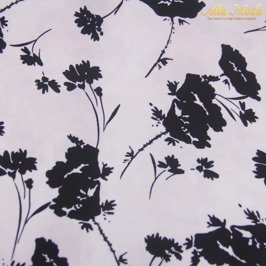 

Alta Moda Heavy Cady Stretch Zara Putih Motif Bunga Hitam (1M)