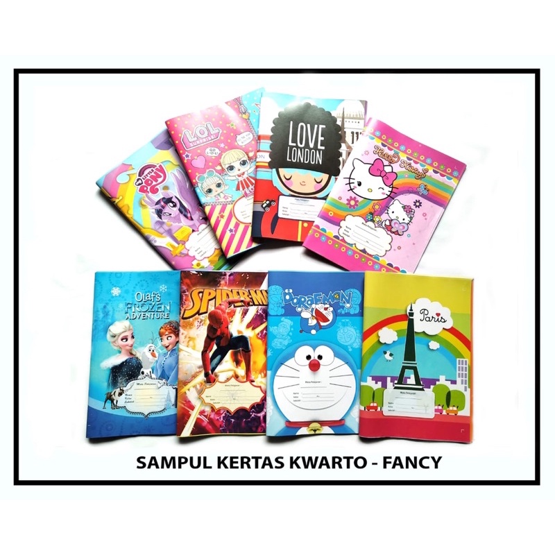 

SAMPUL BUKU KWARTO FANCY GAMBAR( isi 20 lembar)/ sampul kertas bergambar / sampul buku kwarto