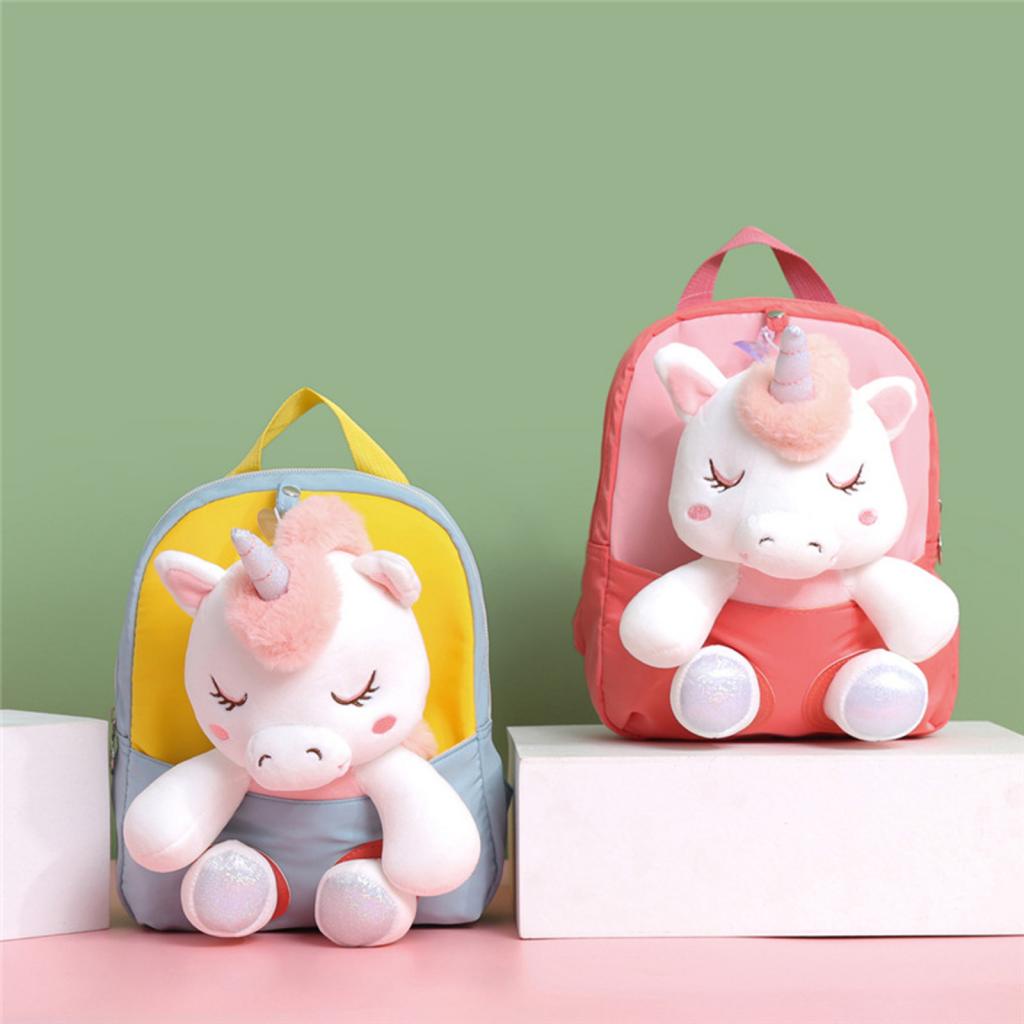 MG-Ransel Unicorn Kartun Anak Ransel Pelajar Boneka 3D Tas Sekolah Perjalanan Kerja untuk Anak Laki-