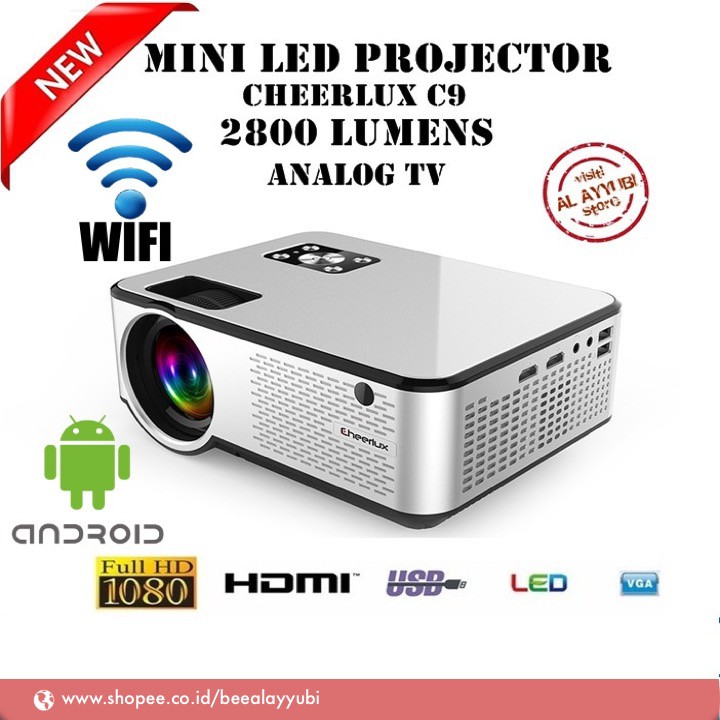 Mini Led Projector Cheerlux C9 2800 Lumens With Tv Tuner vs Cheerlux C6 C7 Proyektor Infocus Nobar