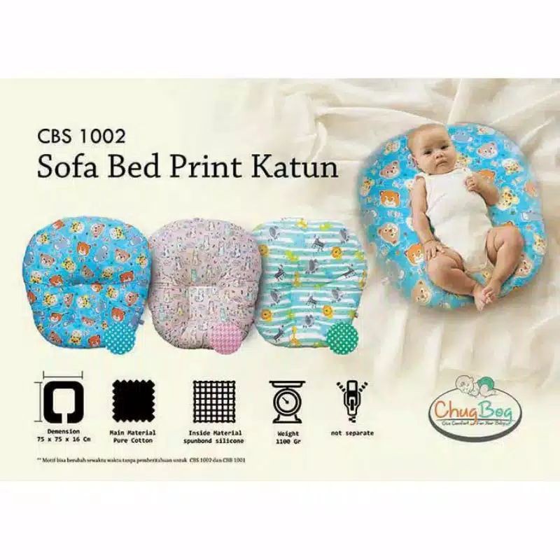 Chug Bog Sofa Bed Bayi Print Katun
