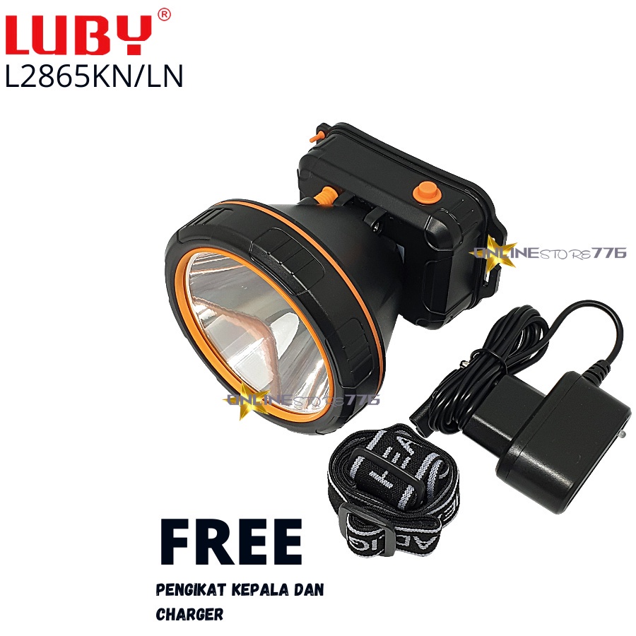 SENTER KEPALA / SENTER KEPALA LUBY L2865LN/ L2865KN/ HEADLAMP LUBY L2865/ SENTER KEPALA RECHARGEABLE 30WATT / 30W