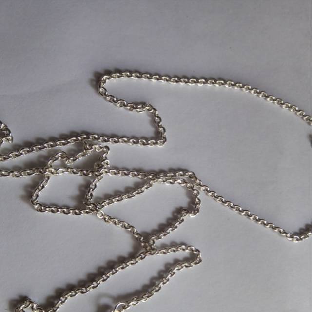 KALUNG PERAK ASLI 60CM PRIA WANITA PERHIASAN PERAK MURNI KUAT DAN KOKOH