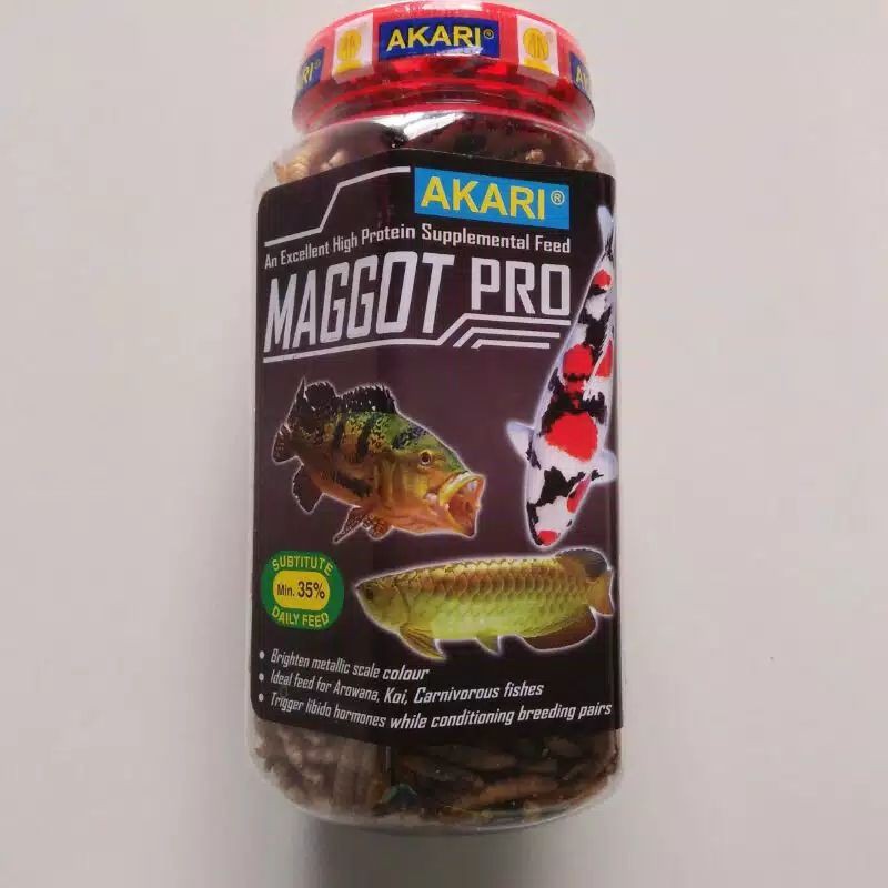 Maggot Pro Akari ,maggot kering, Ulat Hongkong 130 gram