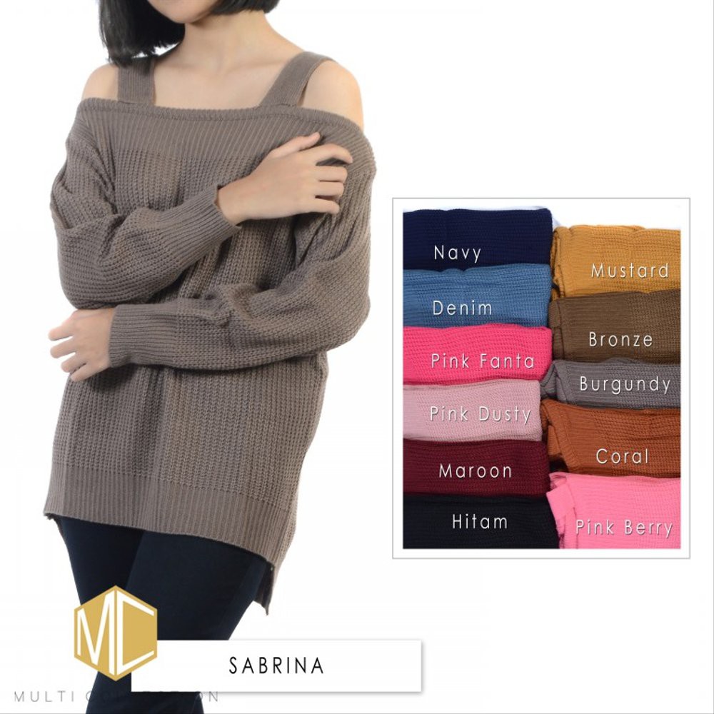 sabrina sweater premium best seller - sweater rajut - baju rajut - baju tebal - baju hangat - casual