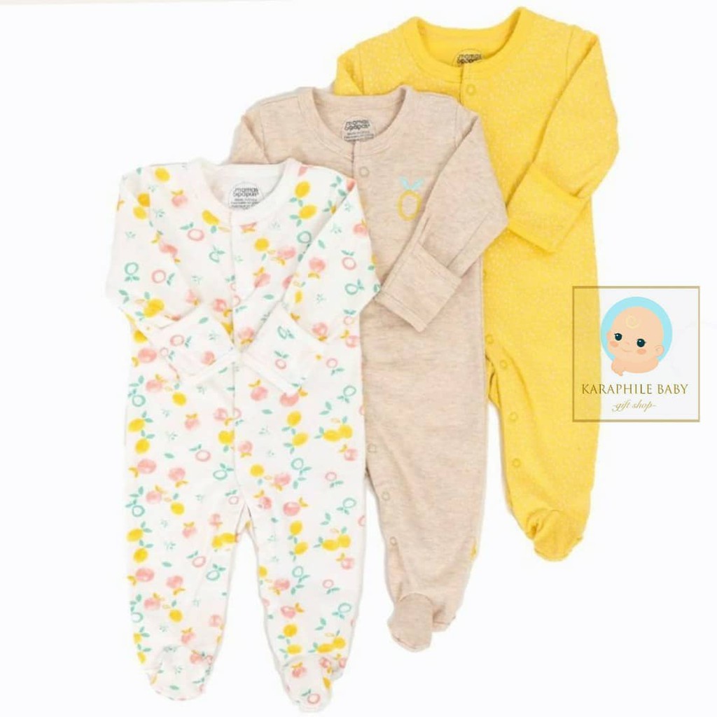 Premium Sleepsuit 3in1 set Brand Mamas & Papas Motif Lemon