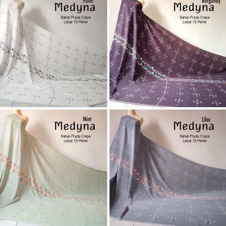 ⚡️9.9 F⚡ASH SALE⚡️ KAIN MOTIF MEDYNA BAHAN PRADA CREPE UTUK DRESS GAMIS TUNIK 