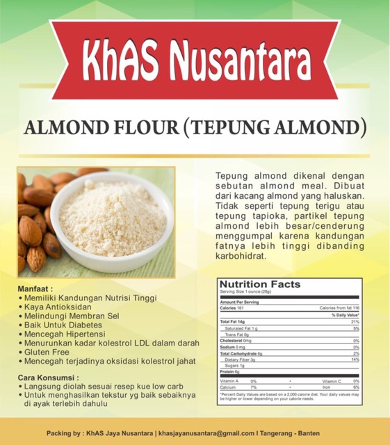 Tepung Keto Almond khas jaya nusantara Almond Flour Premium Quality 450 gram