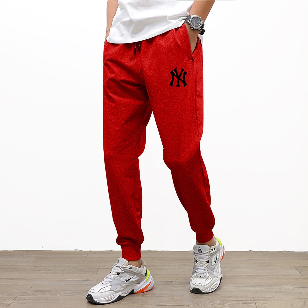 Celana Jogger Panjang Alan Bordir NY Pria SweatPant Joger Pant Santai Cowok