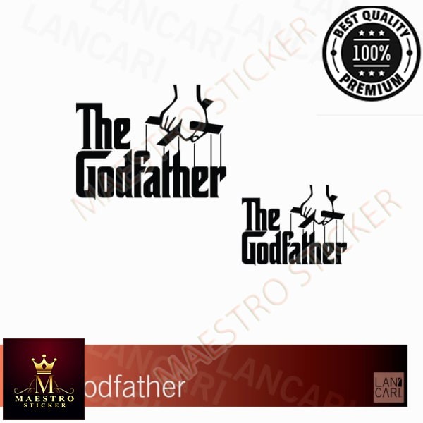 

M.STICKER Sticker Cutting The Godfather God father Logo Vinyl Cut Stiker - Hitam