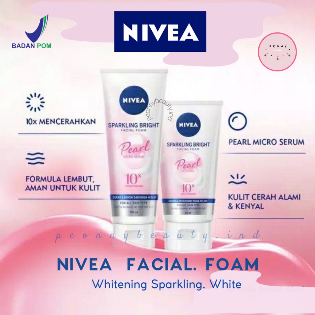 Jual Nivea Sparkling White Whitening Nivea Sparkling Bright Facial Foam 50ml 100ml Kemasan