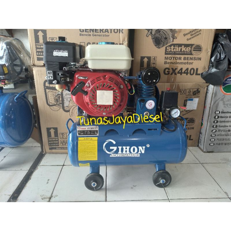 Kompresor Angin GIHON 1/4Hp + Mesin Penggerak Gx160