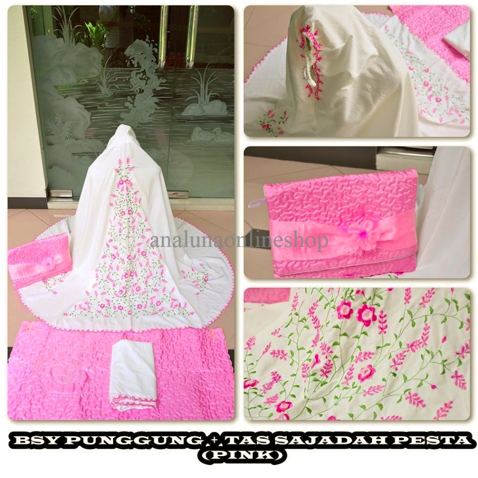 MUKENA BALI JUMBO MUKENA DEWASA BORDIR BSY PUNGGUNG + TAS SAJADAH PESTA