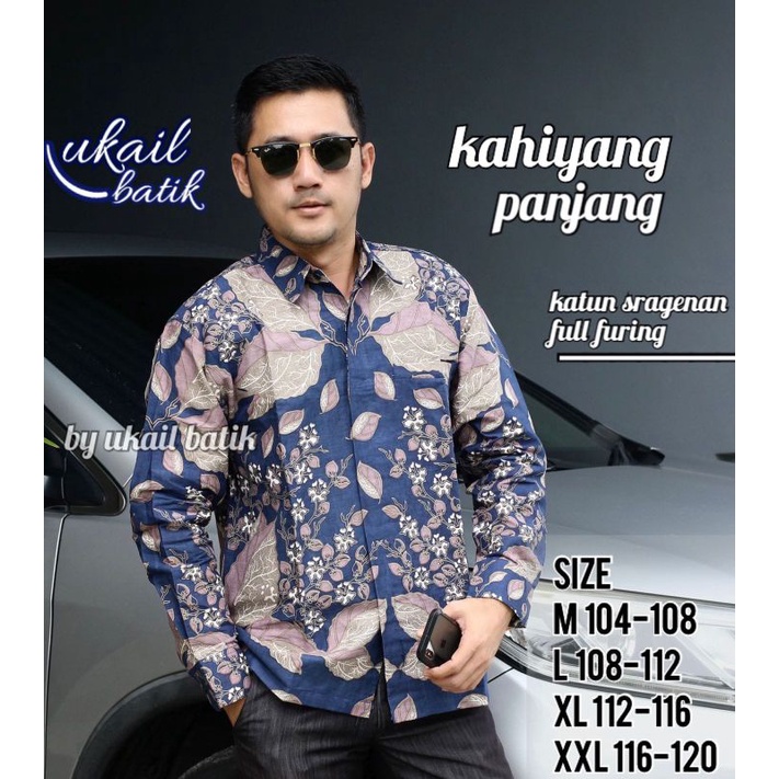 Kemeja Batik Pria Lengan Panjang Lapis Furing Bahan Katun Halus Premium