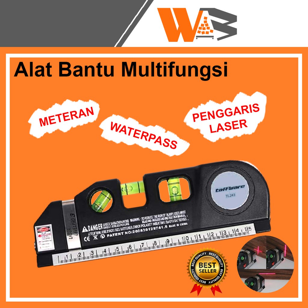Meteran Laser Alat Pengukur Kemiringan Waterpass Penggaris Laser Tukang Bangunan B93
